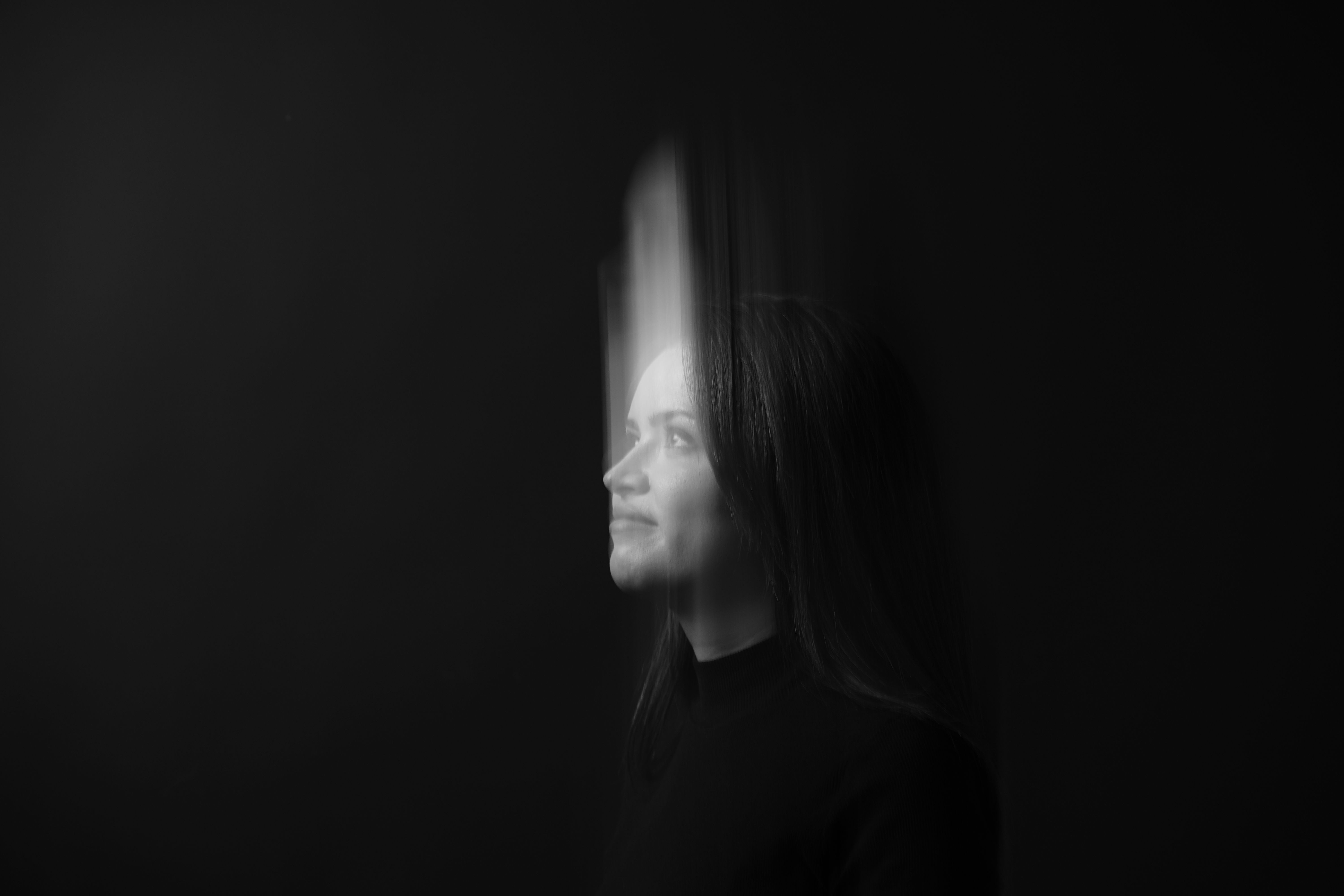 Creative Black and White Portrait of Woman · Free Stock Photo