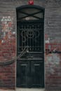 Vintage Iron Door Closed with Padlock