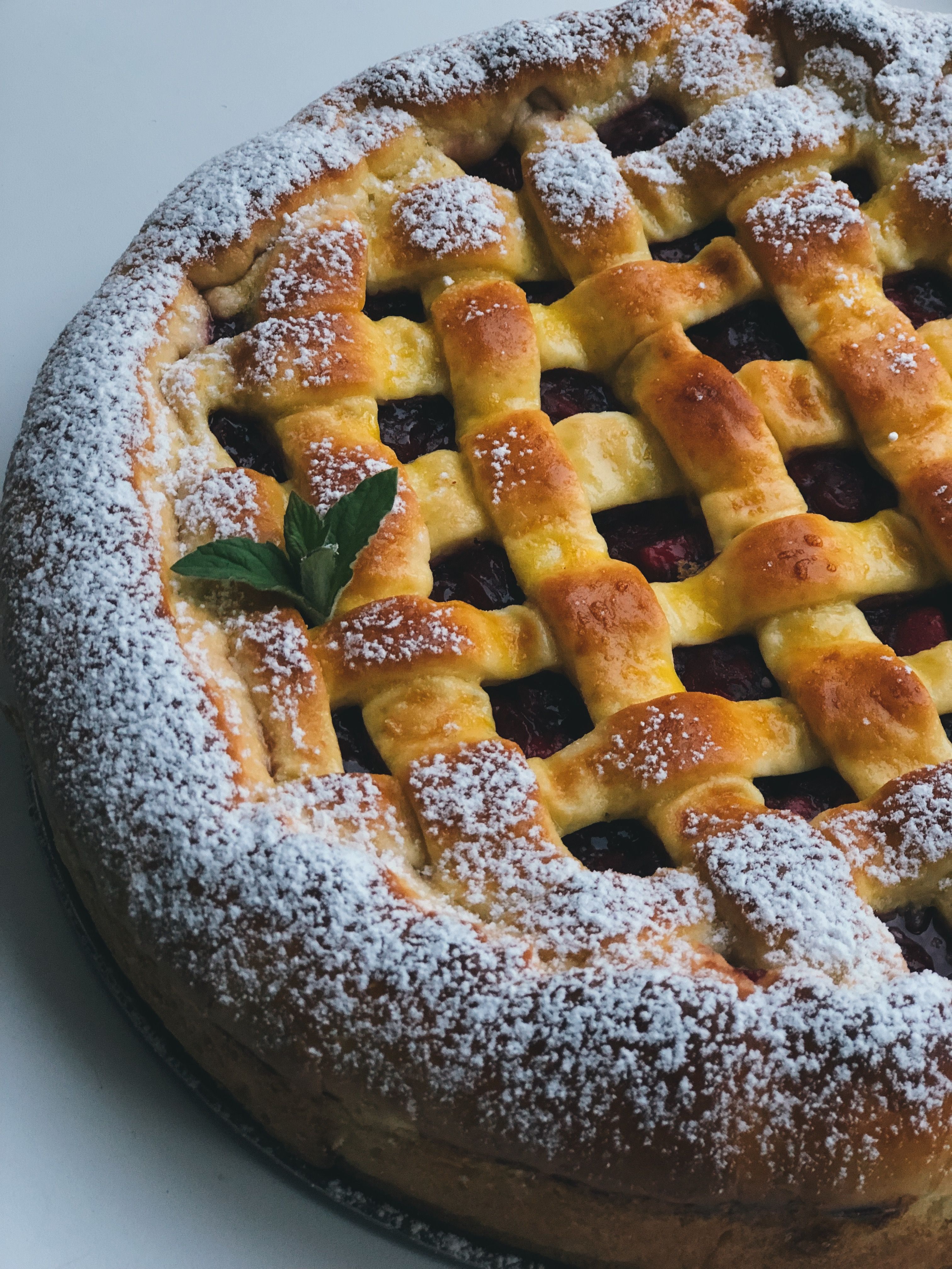 Homemade Cherry Pie with Lattice Crust · Free Stock Photo