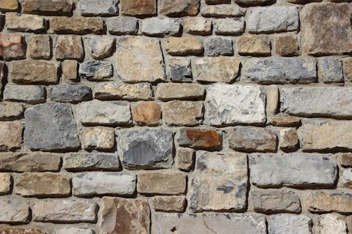 Gray Brown and Black Brick Stone Wall