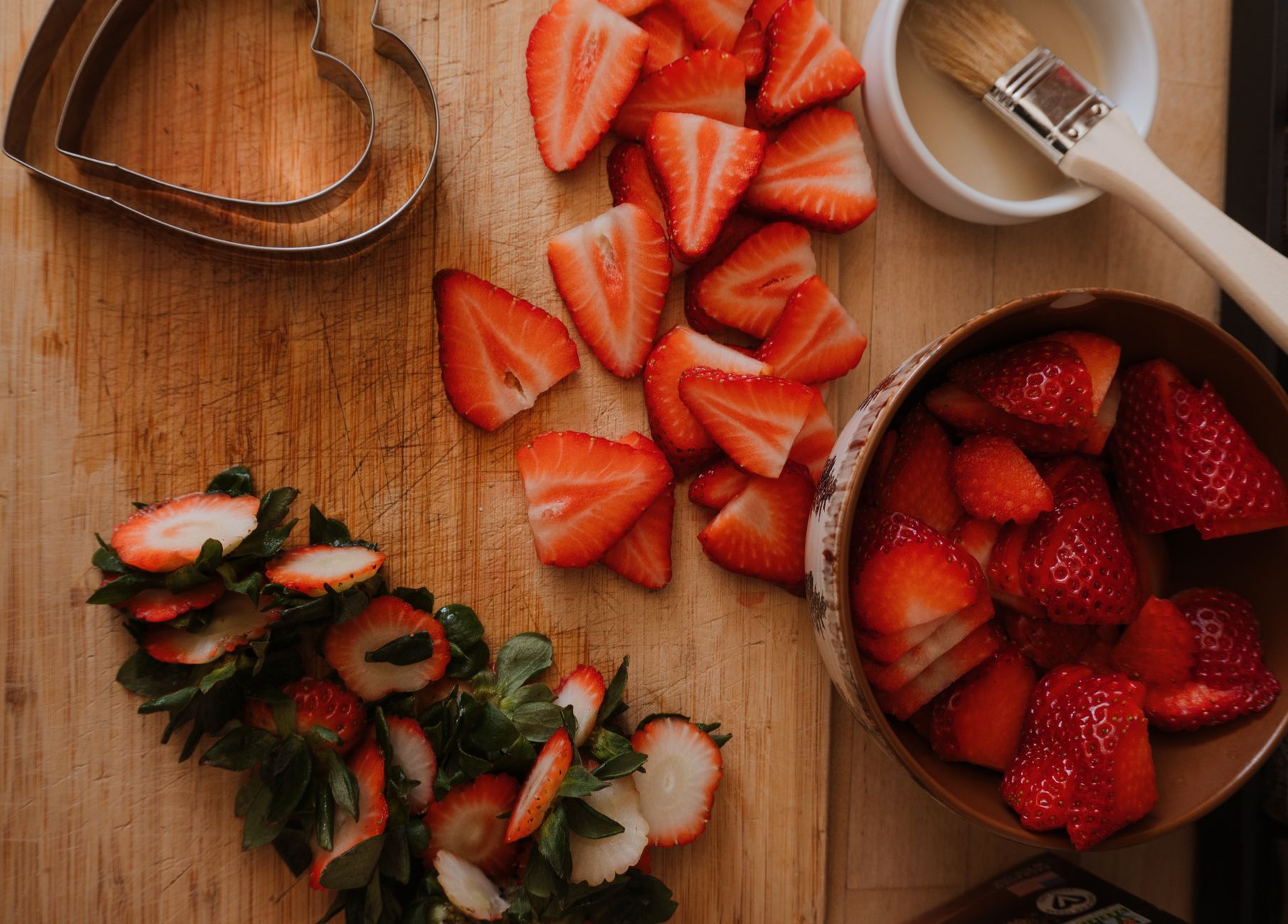 Bowl of orange liqueur marinated strawberries