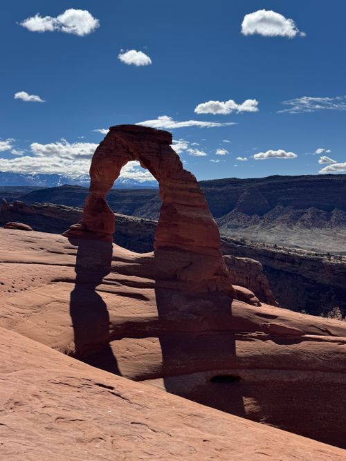 Free Stunning view of Delicate Arch with clear blue sky in Arches National Park, Utah. Stock Photo