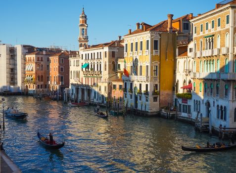Private gondola in the quiet canals — Venice