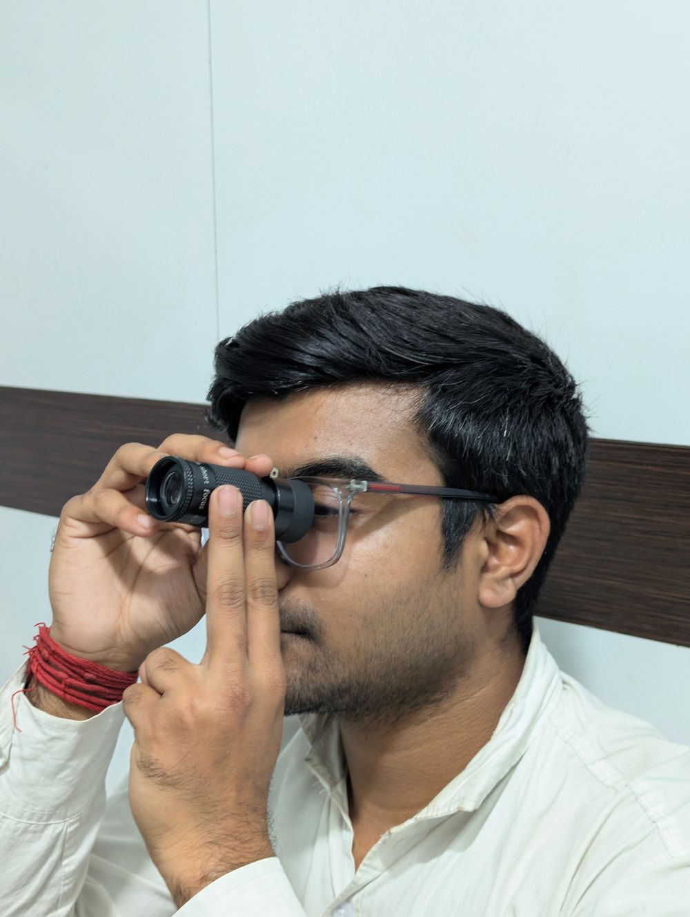 Ophthalmoscope used for eye examination in a clinical setting (stock photo, placeholder)