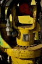 Close-Up of Yellow Industrial Machinery Component