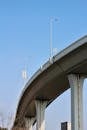Modern Highway Overpass Under Clear Blue Sky