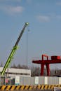 Industrial Crane with Blue Sky Background