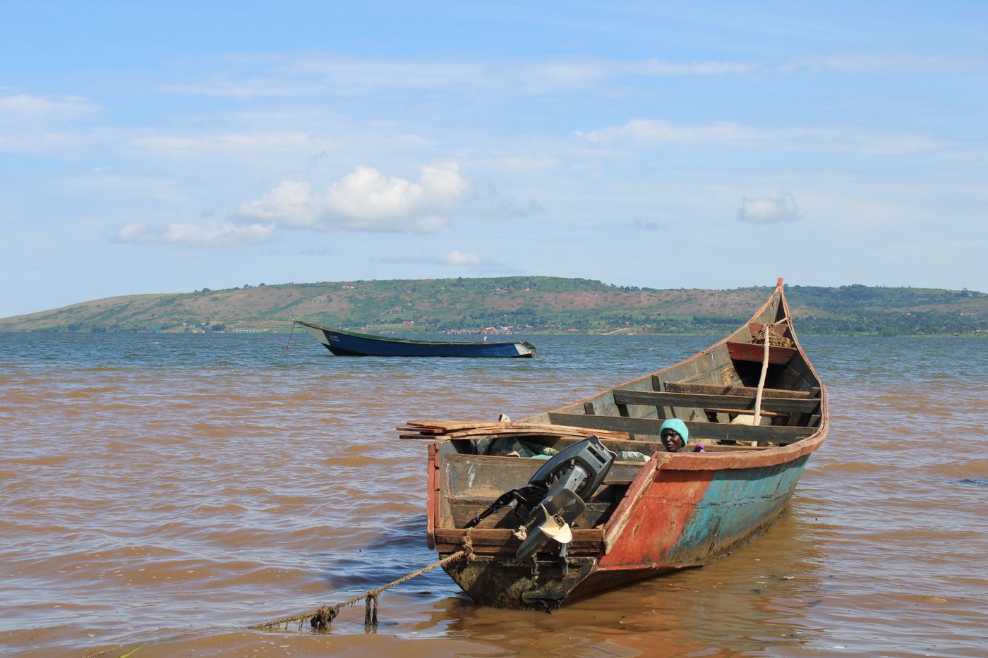 Illustrative stock photograph: Traditional boat on Lake Victoria in Uganda