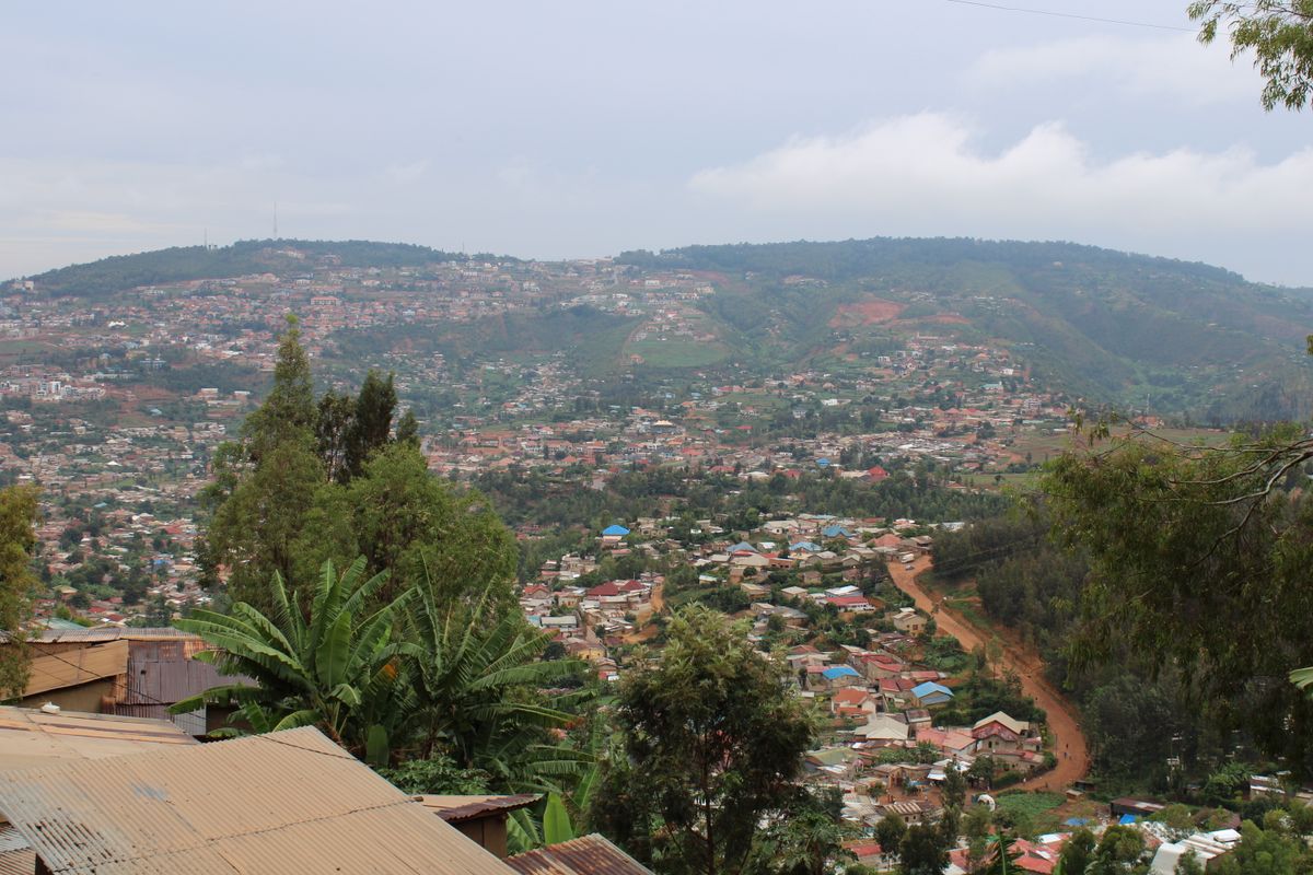 Aerial Kigali city landscape in Rwanda