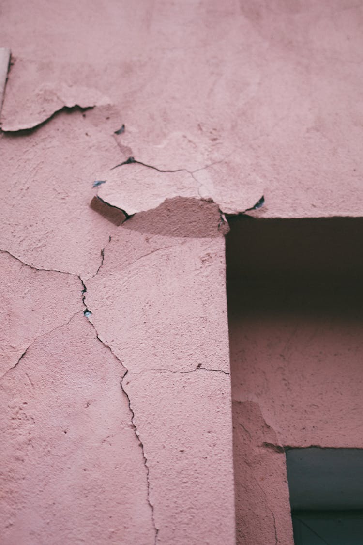 Old Rose Color Of Concrete Wall