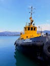 Yellow Tugboat Docked at Batumi Harbor
