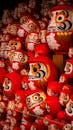 Vibrant Red Daruma Dolls in Minoh, Osaka