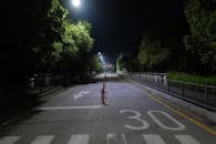 Nighttime Urban Street View with Streetlights