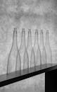 Artistic Black and White Bottles Display