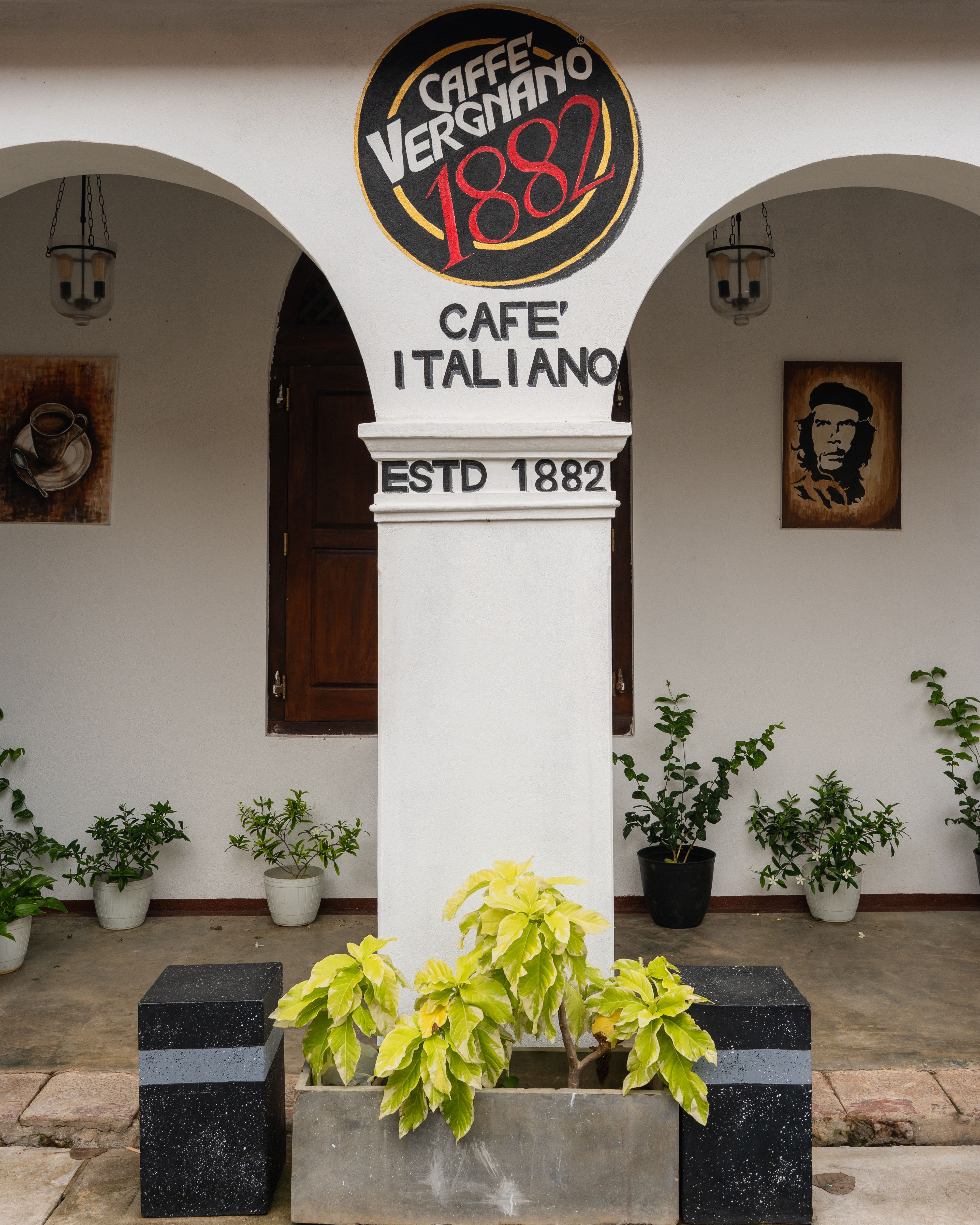 Italian Cafe Entrance with Vintage Signage · Free Stock Photo
