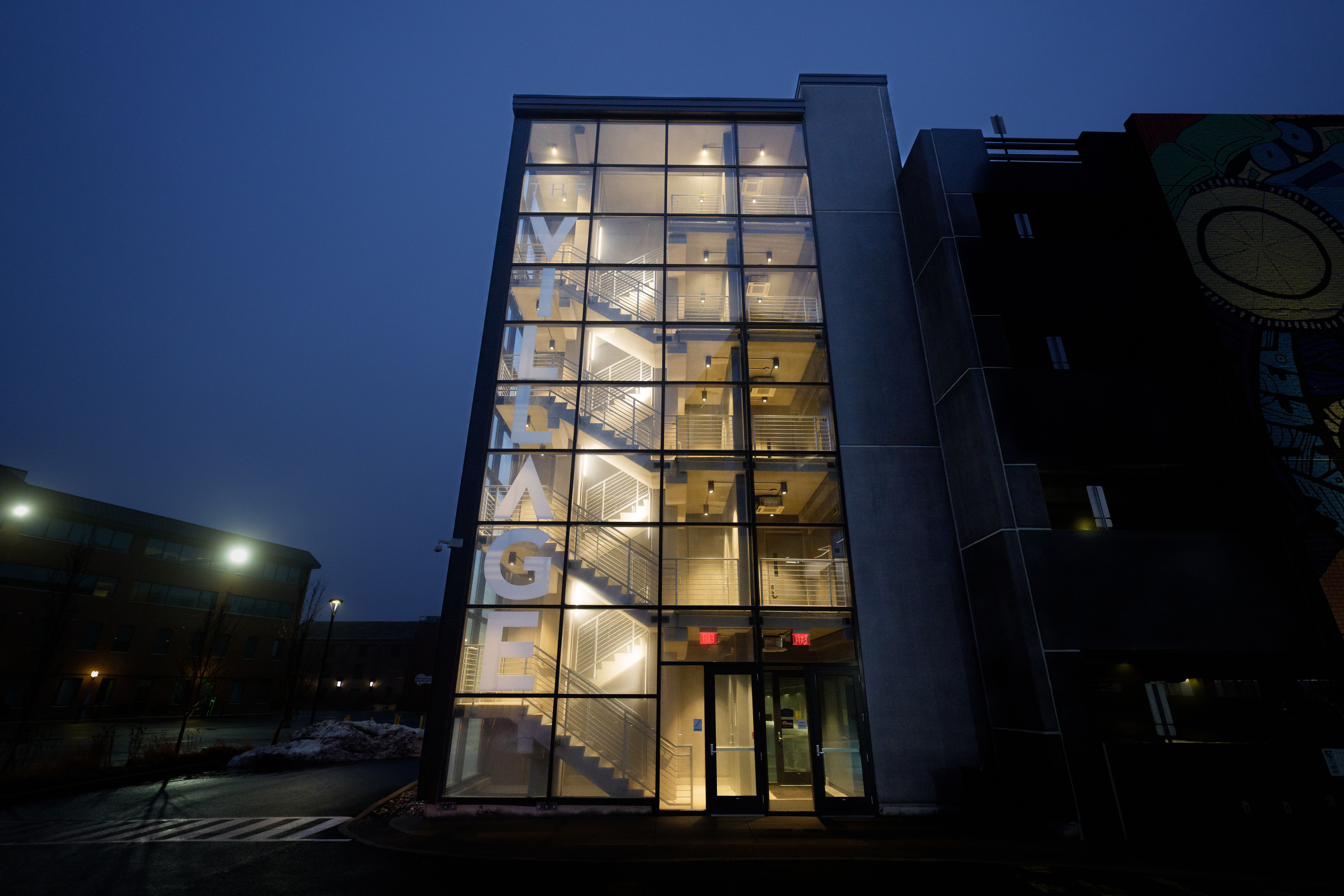 Modern Building Exterior at Night · Free Stock Photo