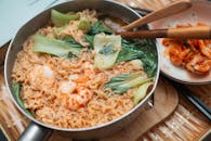 Delicious Shrimp Ramen with Bok Choy and Kimchi