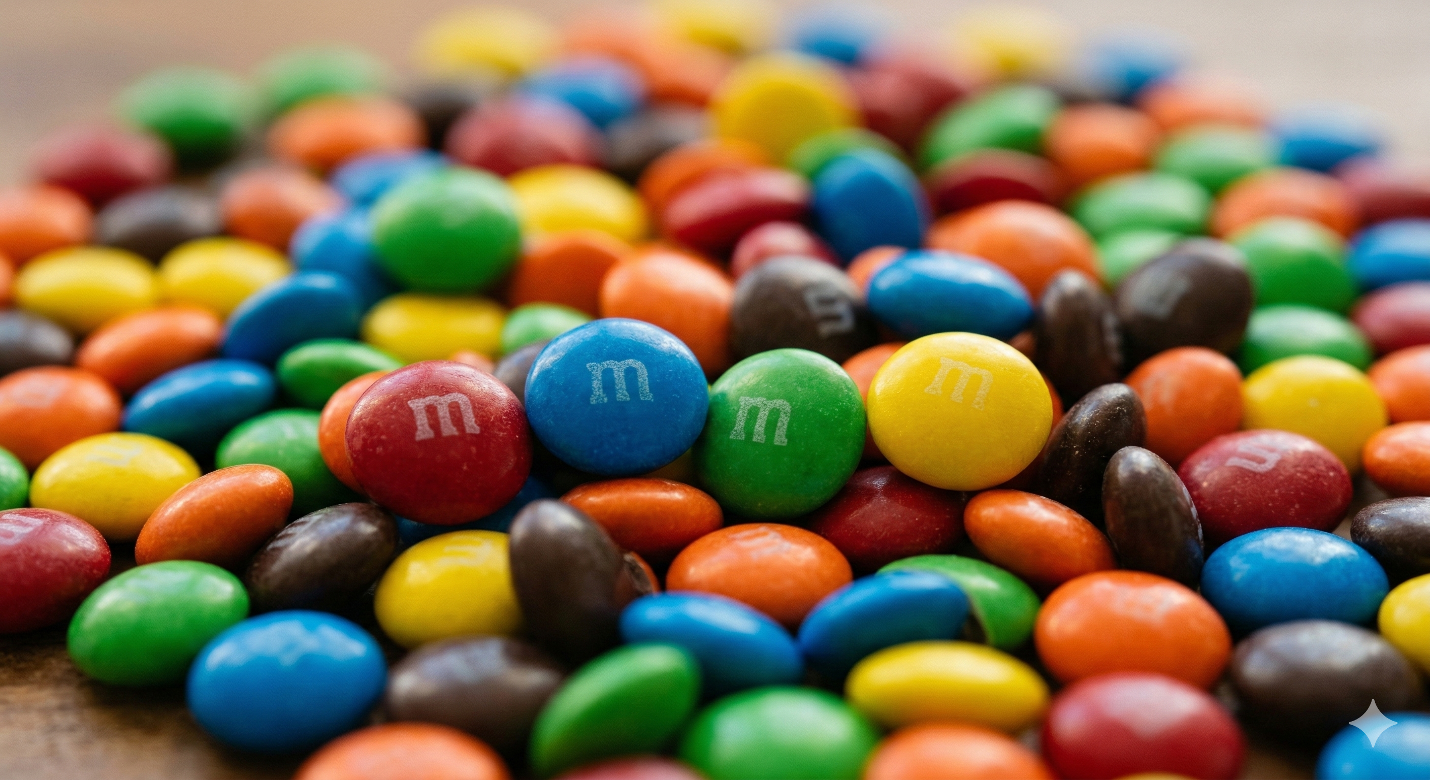 Close-up of colorful Chocolate M&M&lsquo;s candy pieces