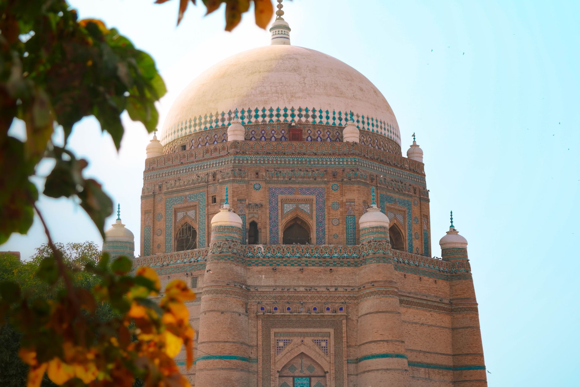 Captivating view of the historic shrine in Multan, renowned for its intricate architecture and cultural significance.