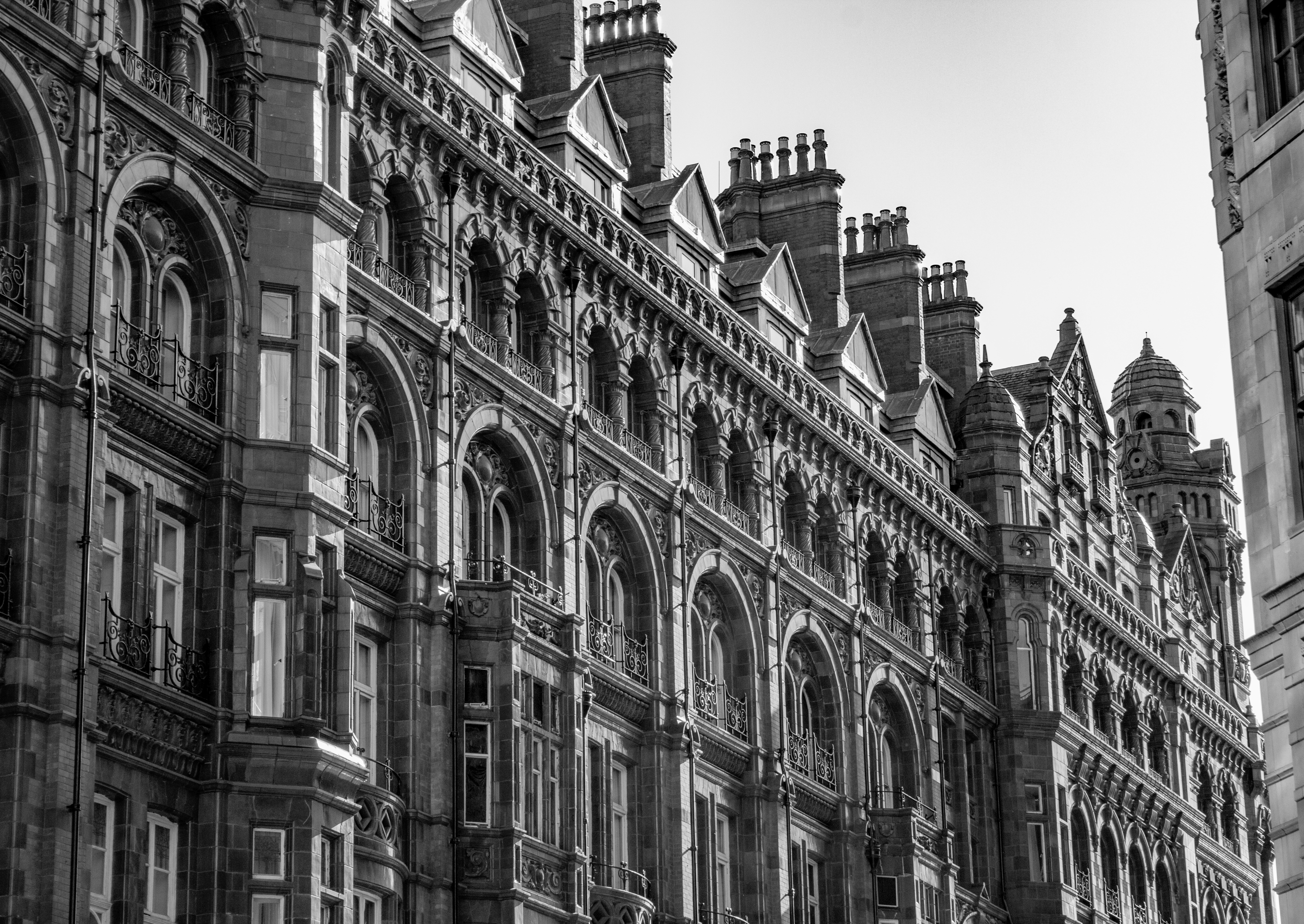 Manchester city architecture with modern and historic buildings