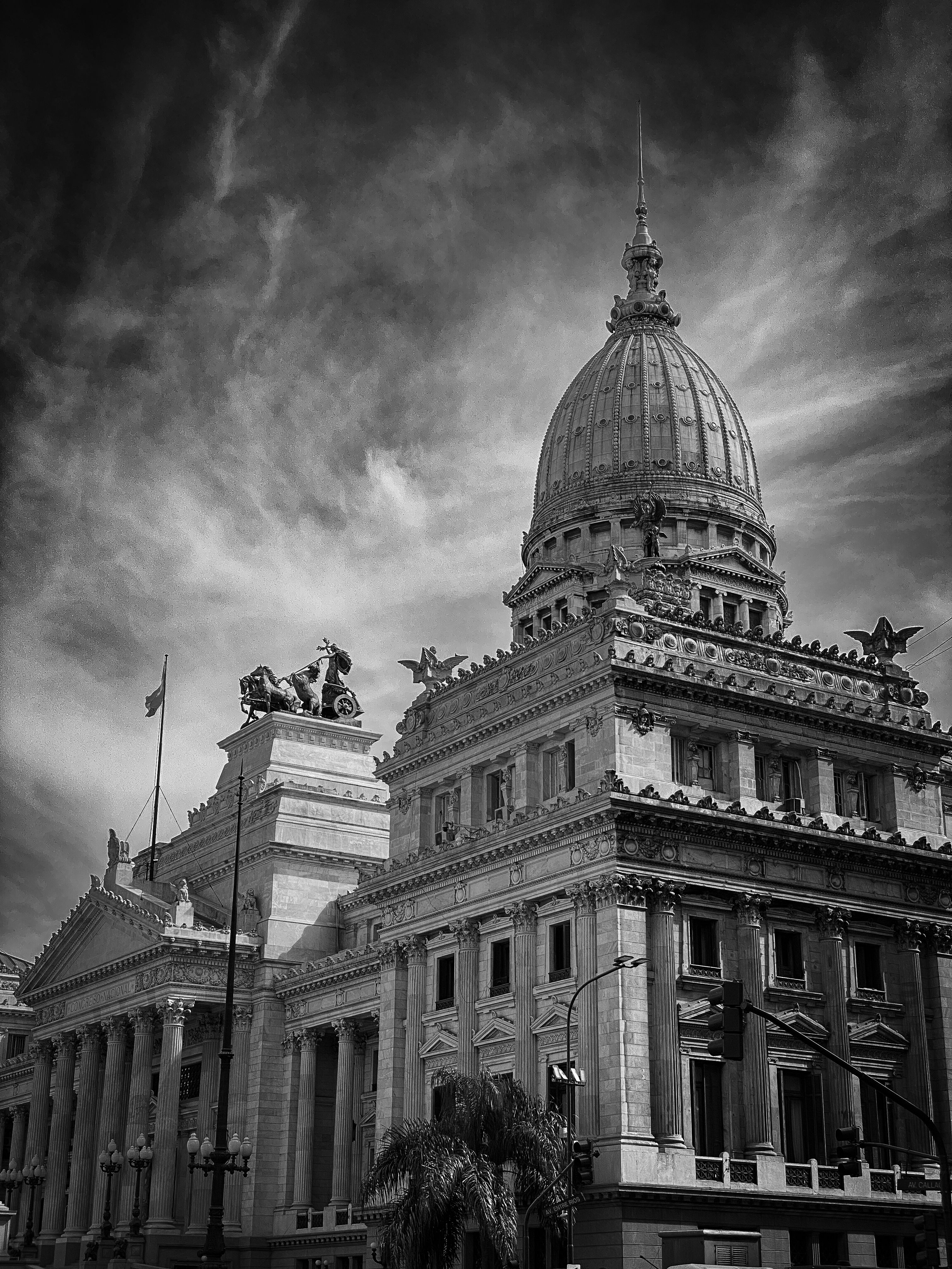 Buenos Aires National Congress Building in Black and White · Free Stock ...