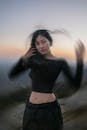 Artistic Motion Blur Portrait at Sunset