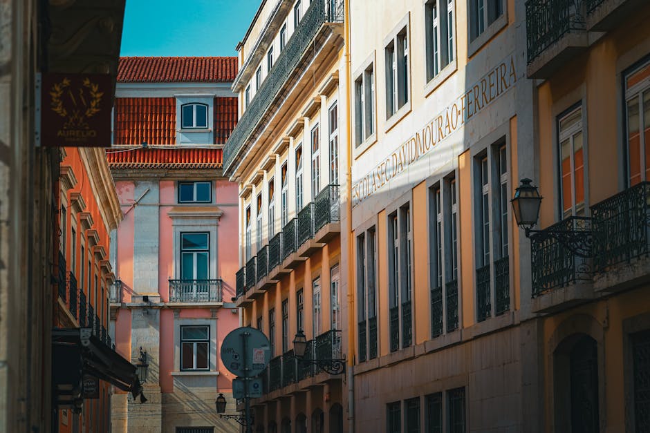 colorful street in Lisbon Portugal with yellow trams and flowers - best travel destinations for single women colorful street in Lisbon Portugal with yellow trams and flowers - best travel destinations for single women