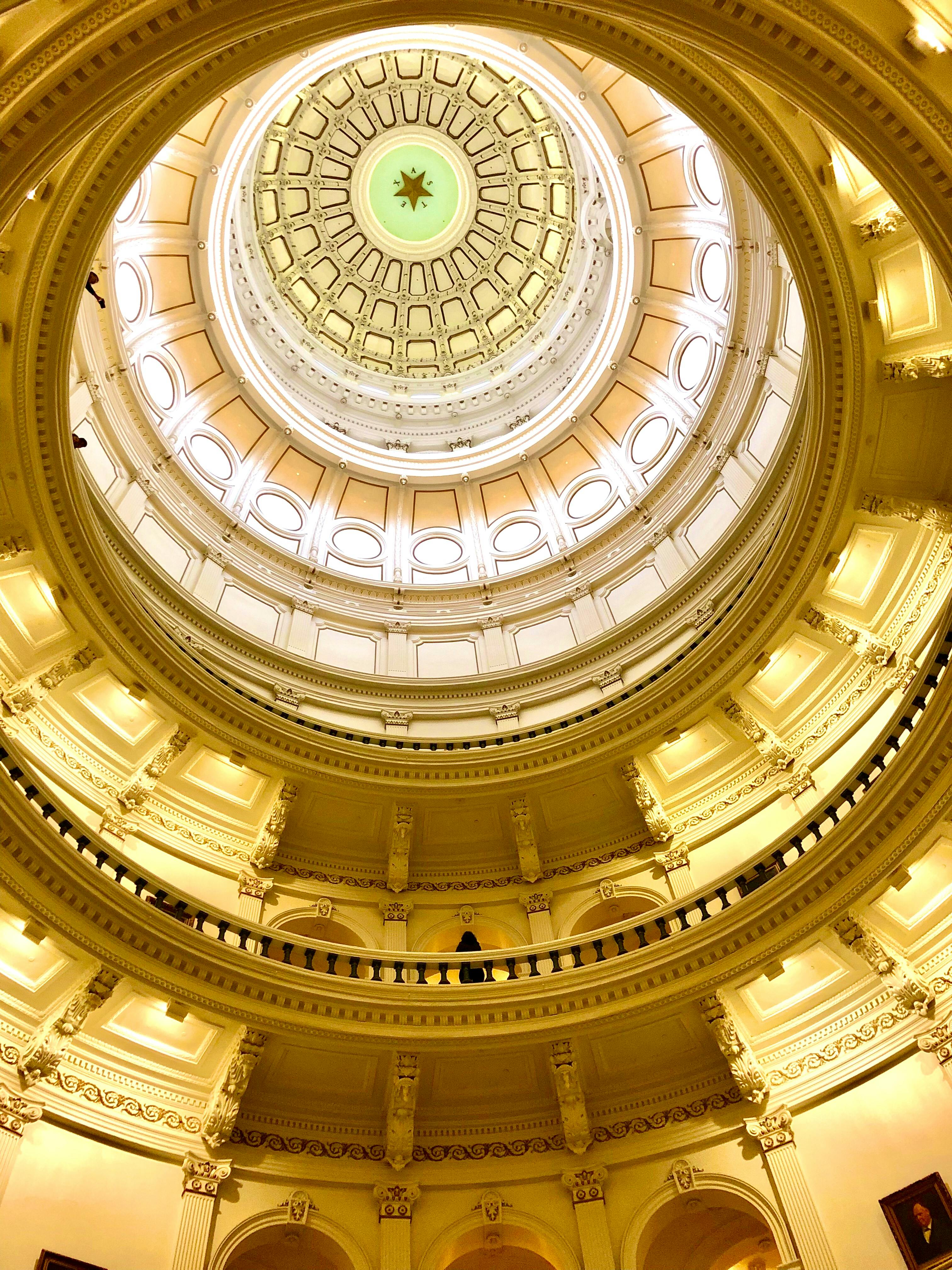 low angle photography of dome ceiling