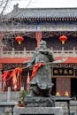 Majestic Guan Yu Statue at Chinese Temple