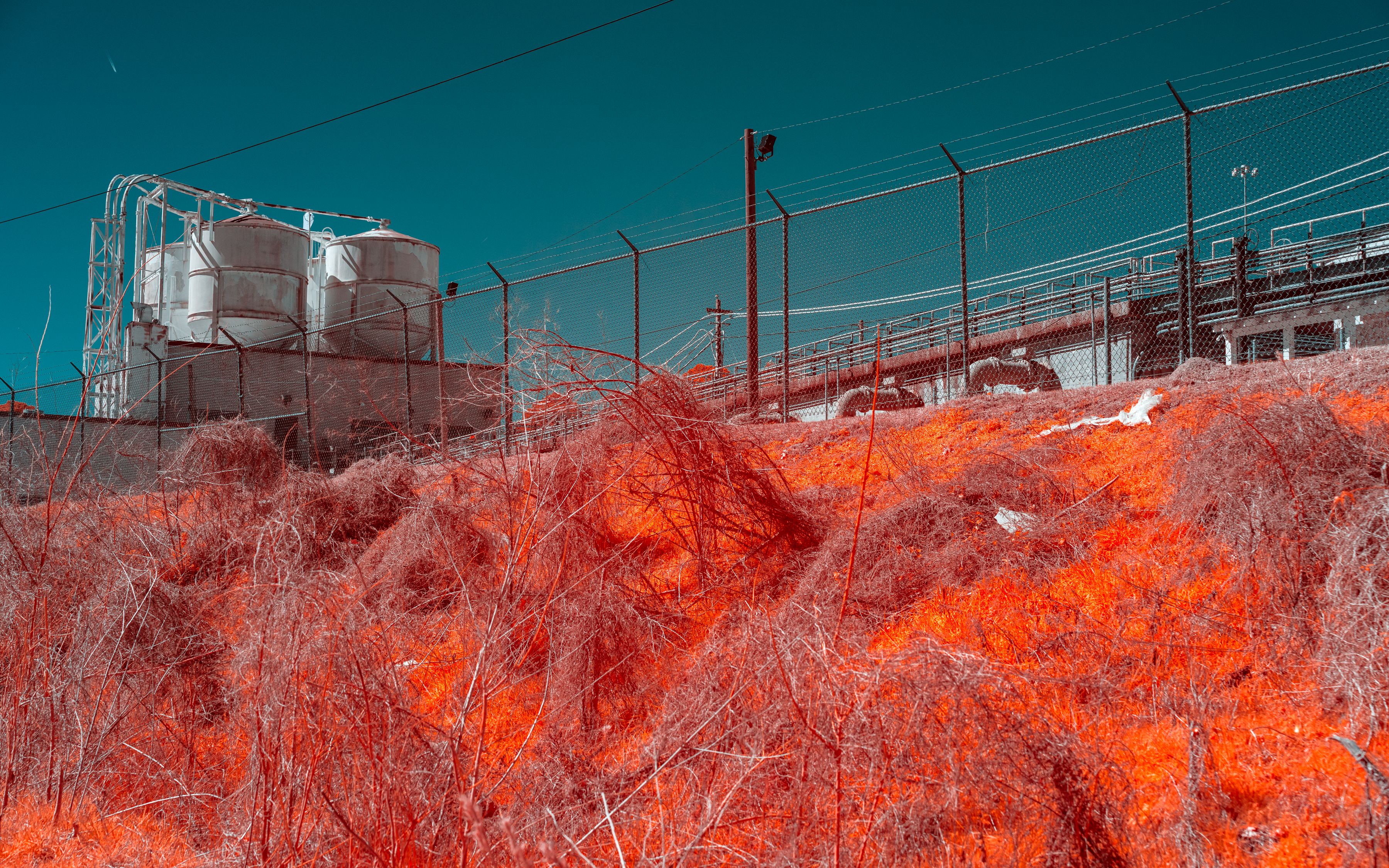 Industrial Facility with Enhanced Infrared Effect · Free Stock Photo