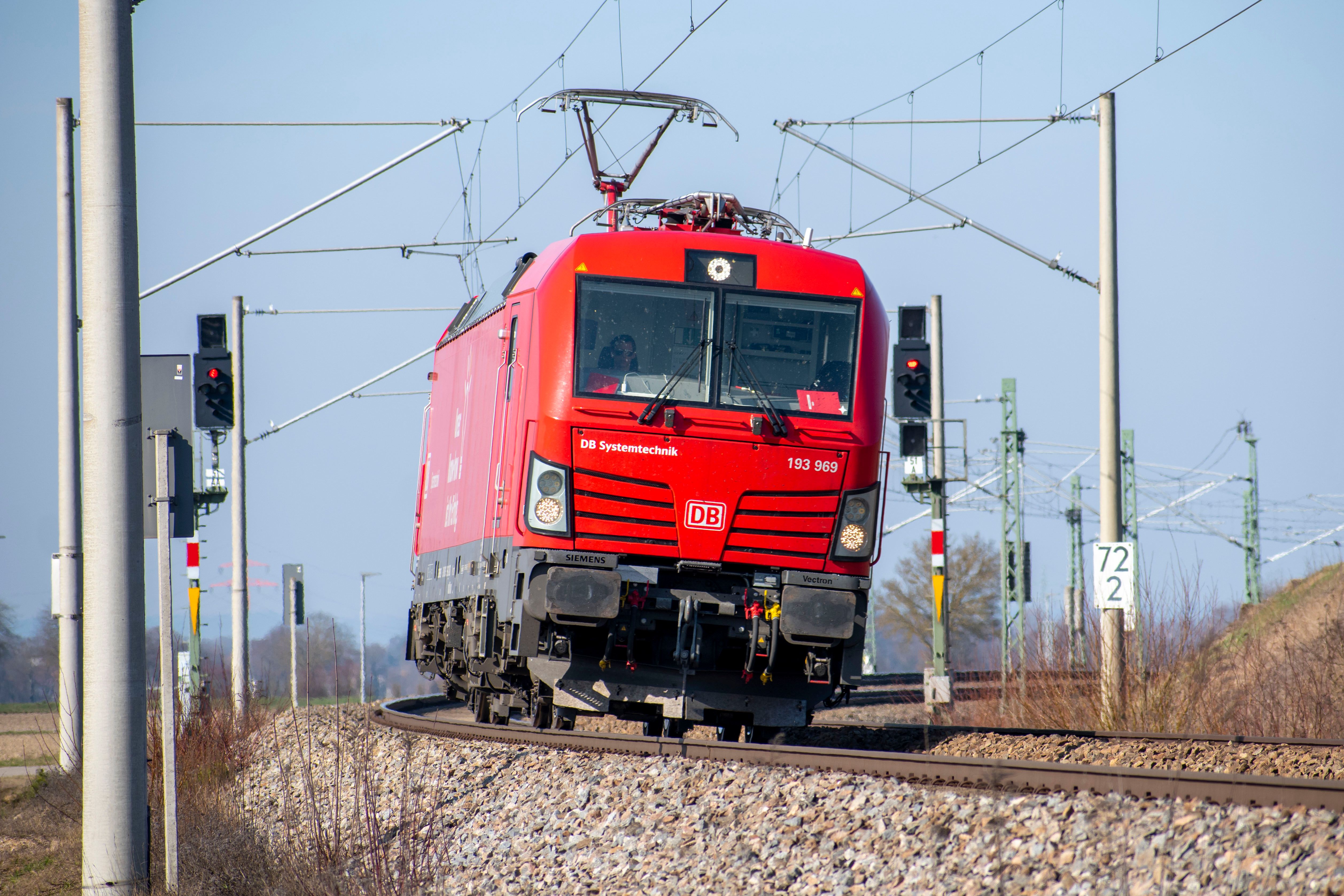 Red Train on Railway in Bavaria · Free Stock Photo