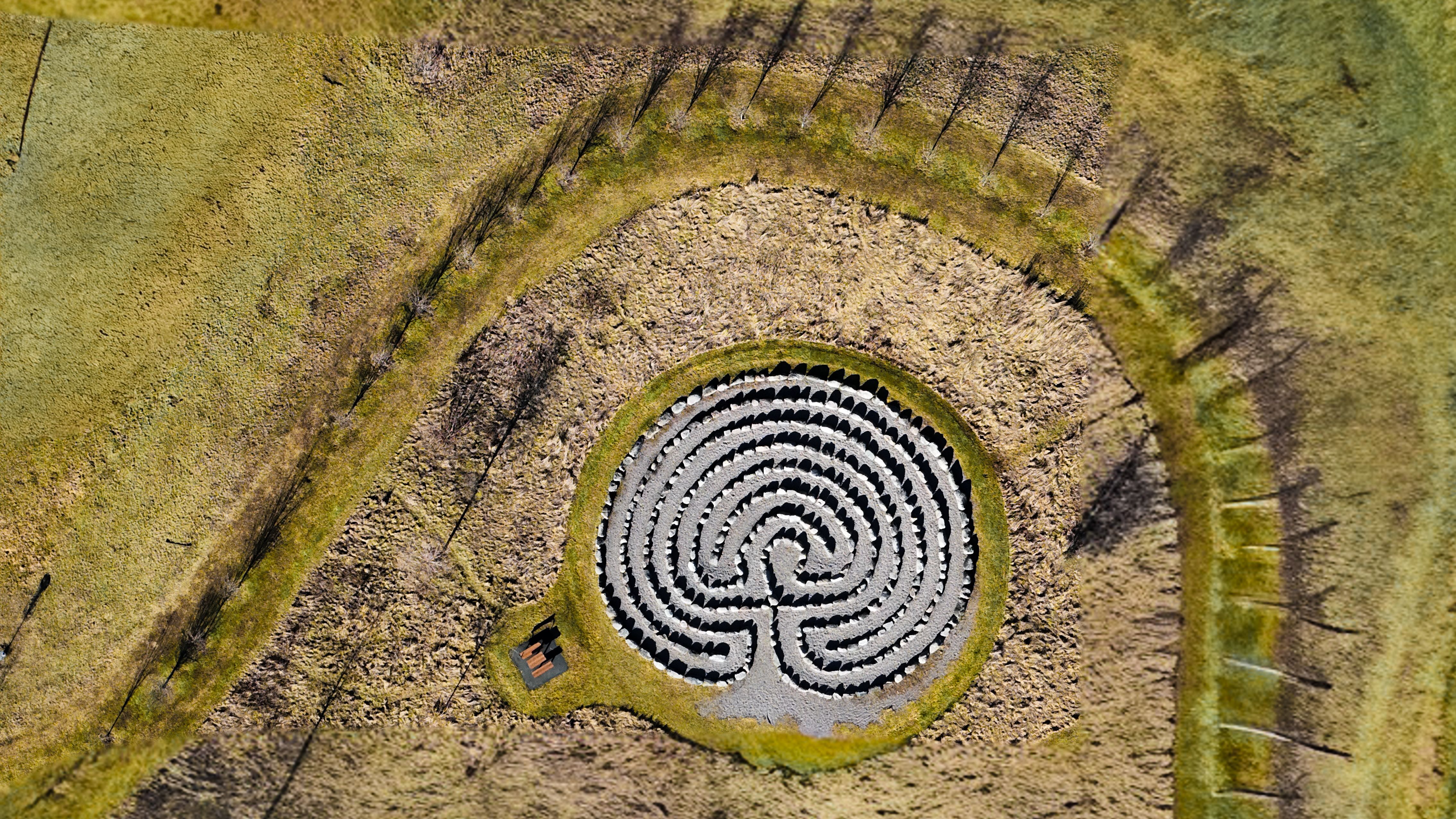Aerial View of Stone Labyrinth in Jonkoping · Free Stock Photo