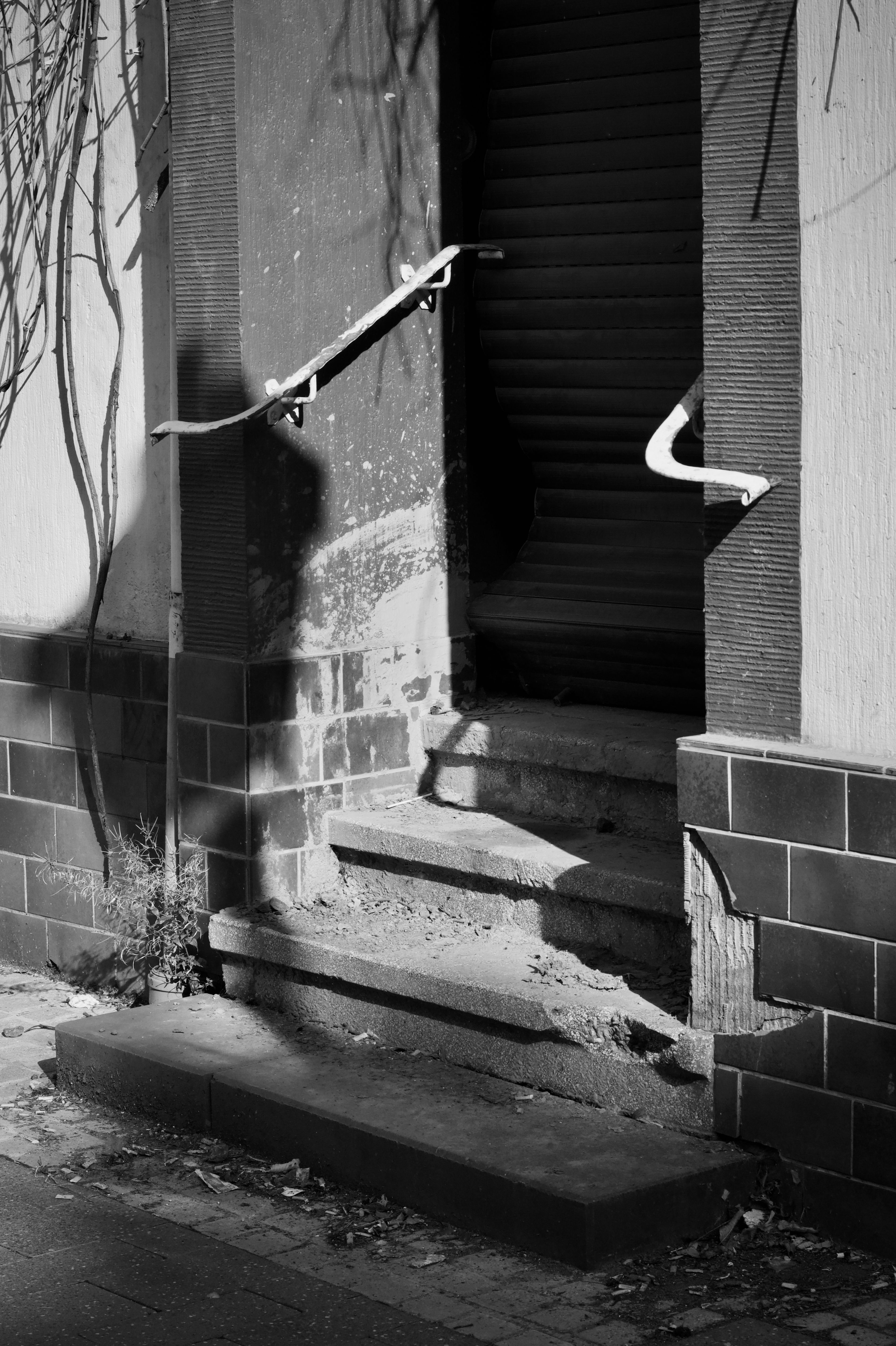 Shadow Cast on Abandoned Building Steps · Free Stock Photo