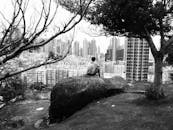 Contemplative View of Hong Kong Skyline