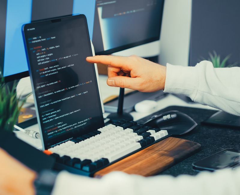 A developer testing Claude Code integration on a laptop