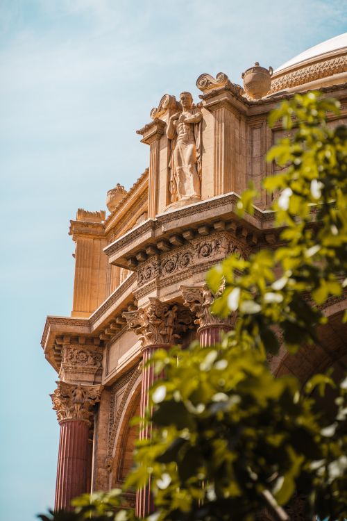 Free Captivating classical architecture with statues at the Palace of Fine Arts in San Francisco. Stock Photo