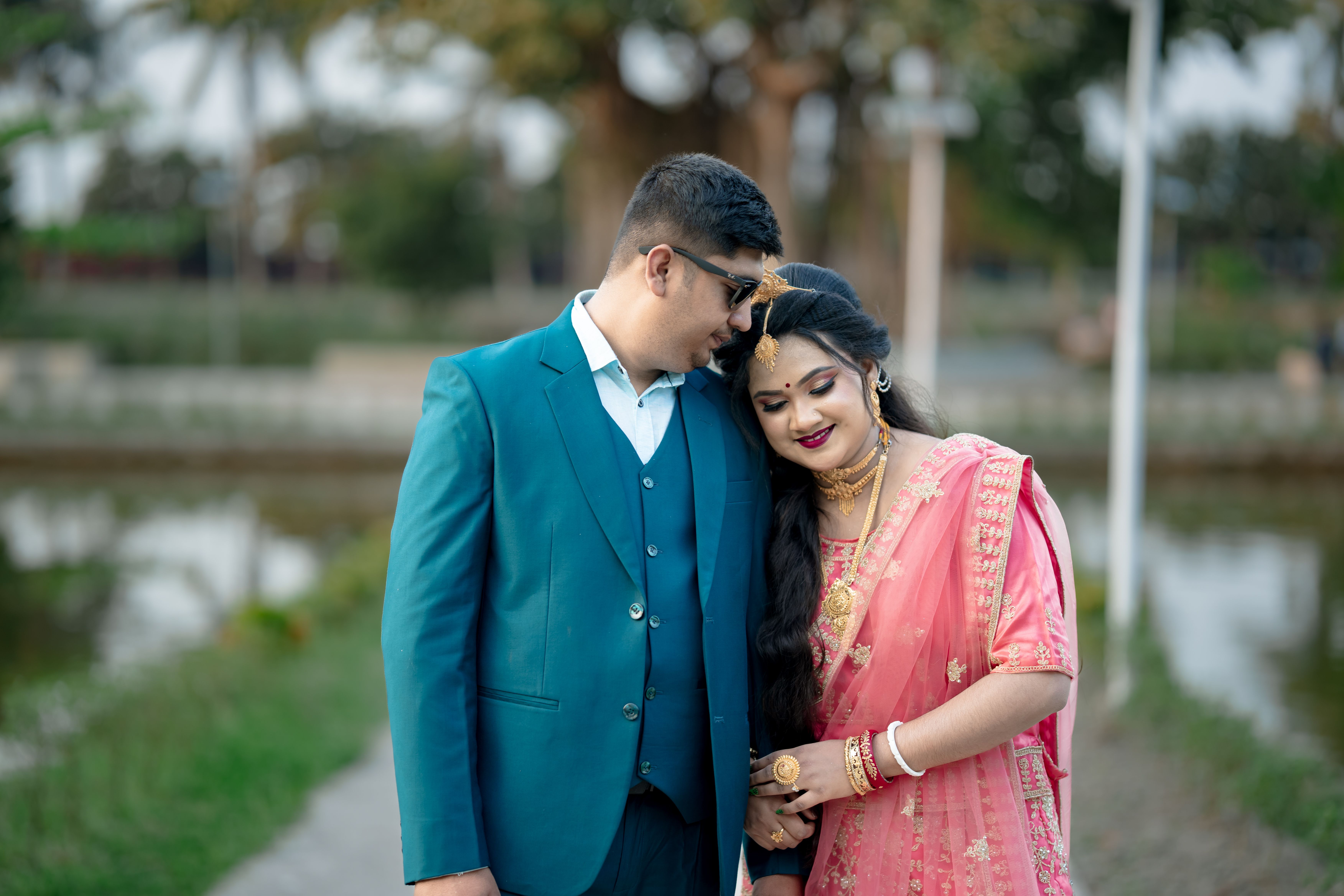 Traditional Indian Couple in Elegant Attire Outdoors · Free Stock Photo