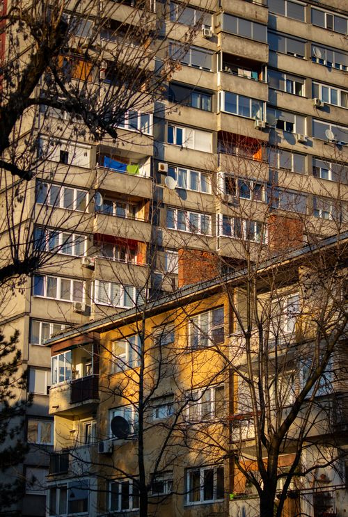 Free Sunlit apartment buildings in Tuzla, highlighting modern urban architecture. Stock Photo
