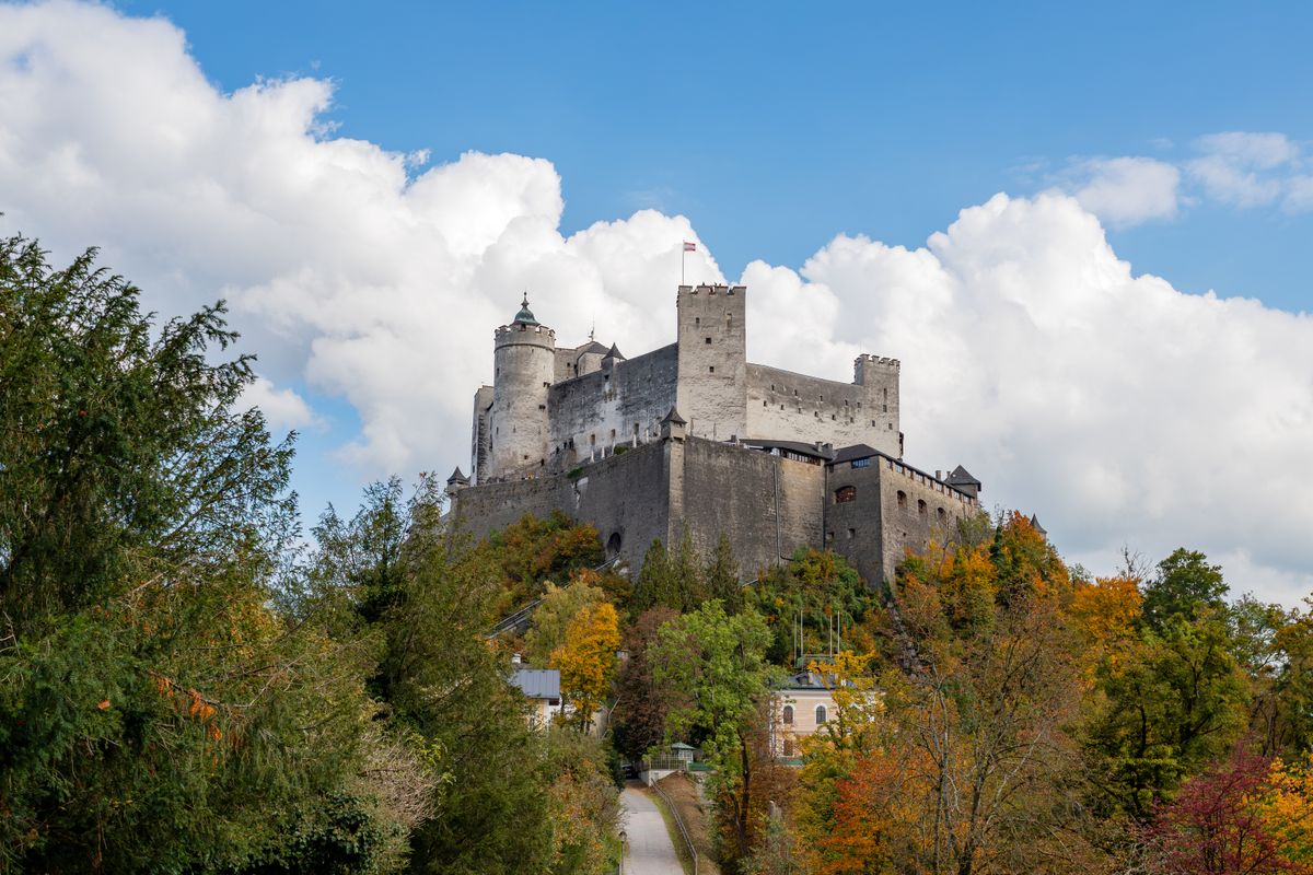 Hohensalzburg fortress on its hill above the city