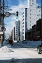 Winter City Street in Sapporo, Japan