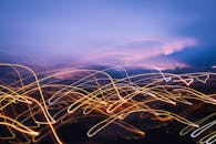 Vibrant Abstract Light Trails at Night