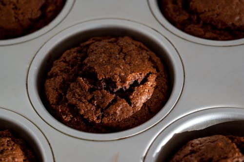 Chocolate Cupcakes On A Cooking Pan