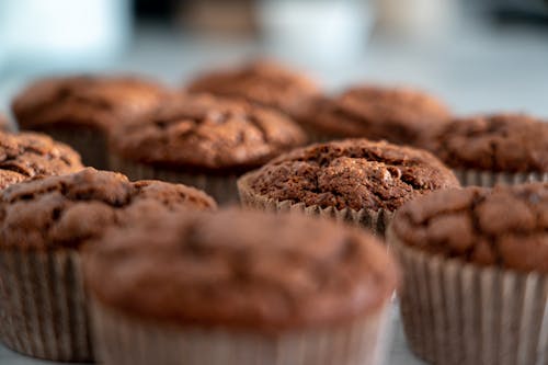 Free Chocolate Cupcakes In Close-up View Stock Photo