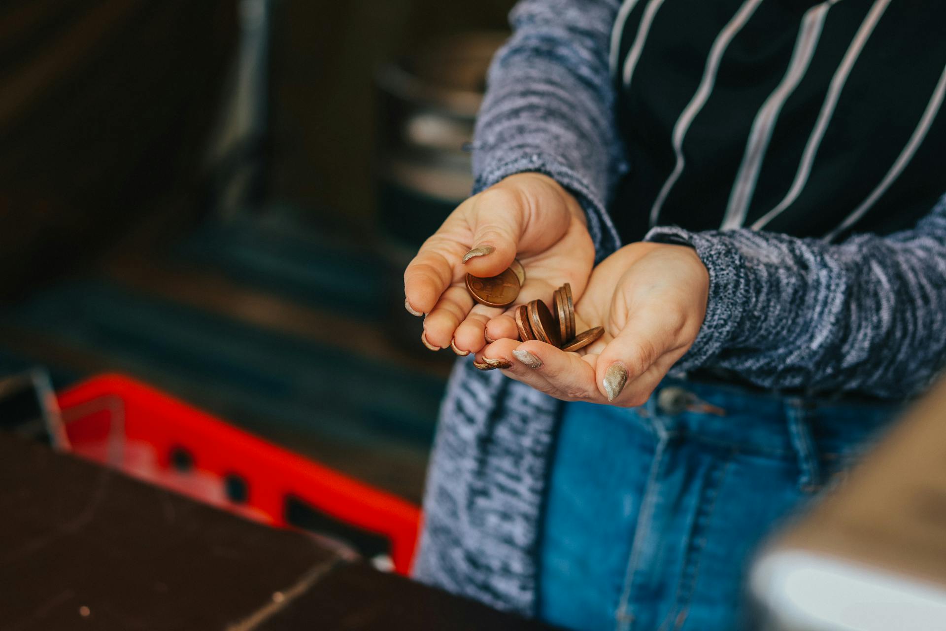 Person Holding Coins