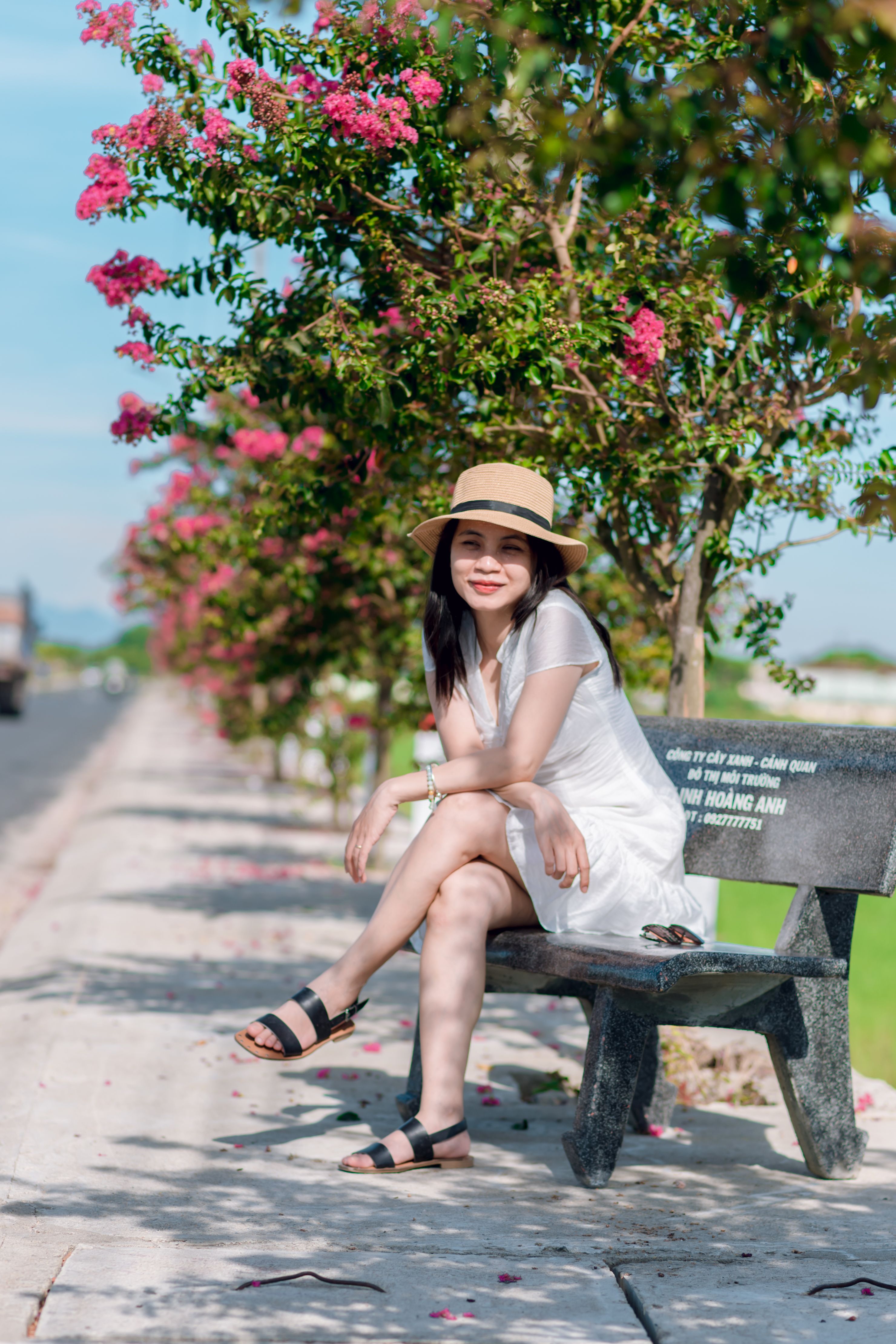 Woman Relaxing on Park Bench in Summer · Free Stock Photo