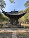Traditional Chinese Pavilion in Lush Garden