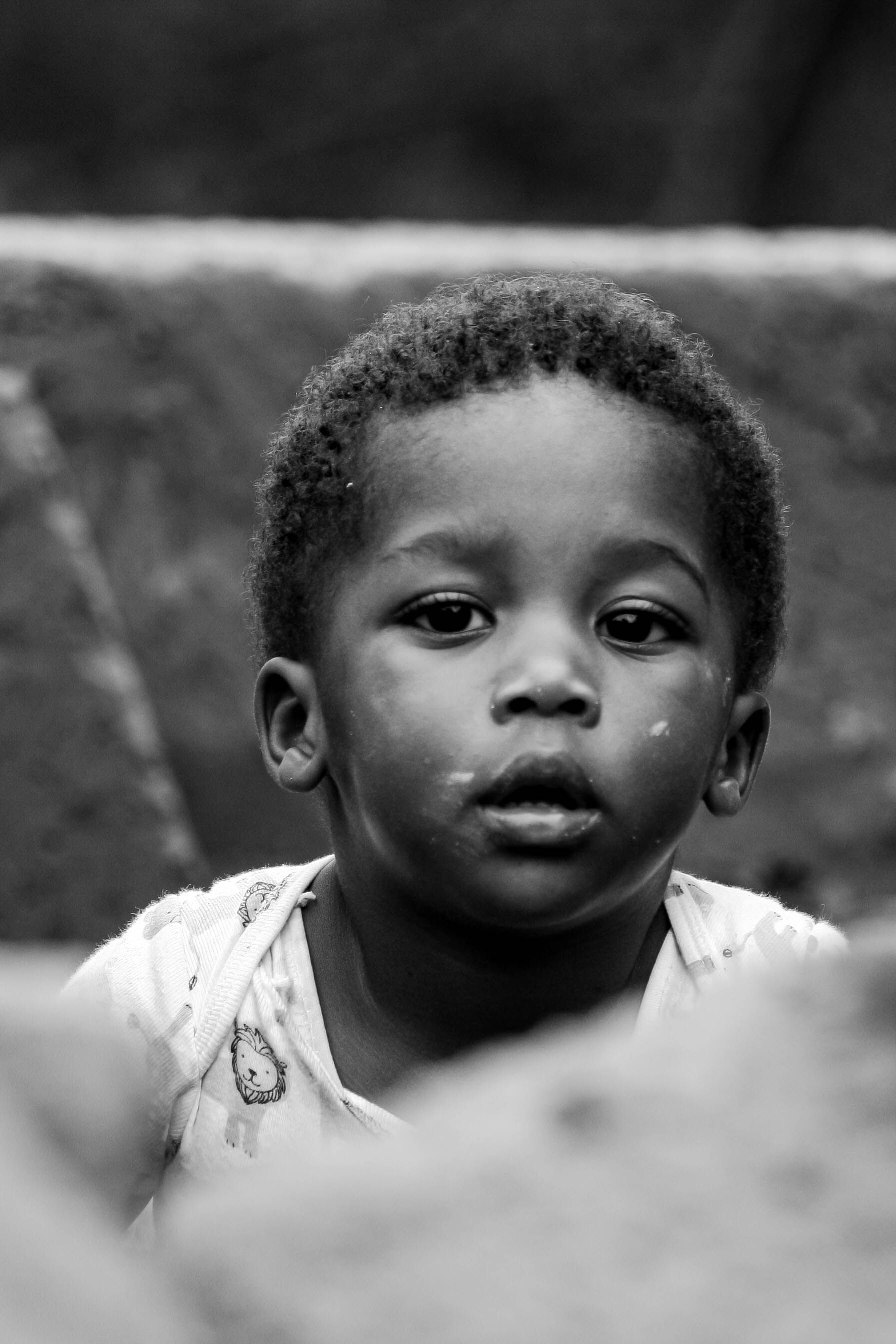 Black and White Portrait of a Young Child · Free Stock Photo