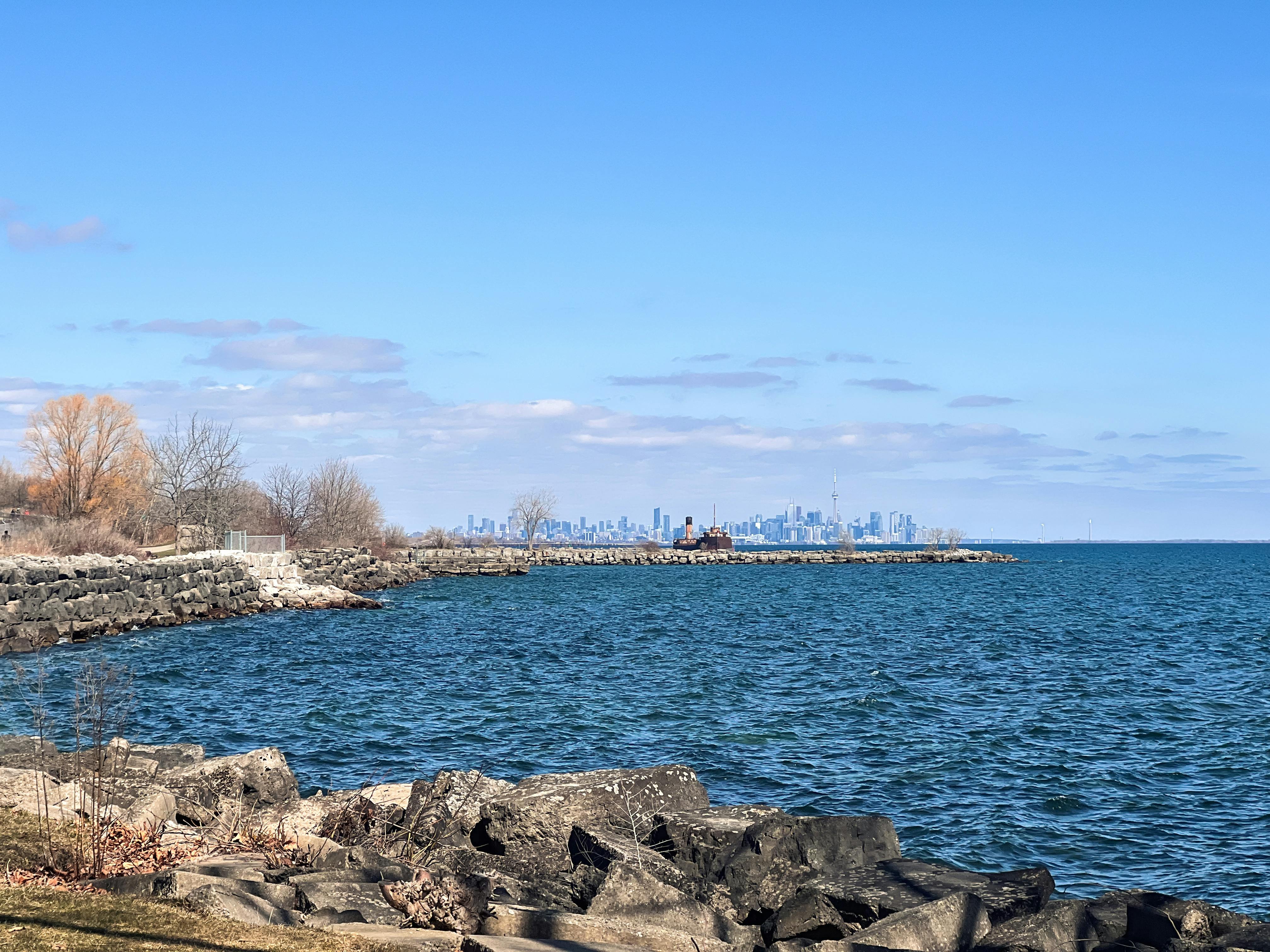 Scenic View of Toronto Skyline from Shoreline