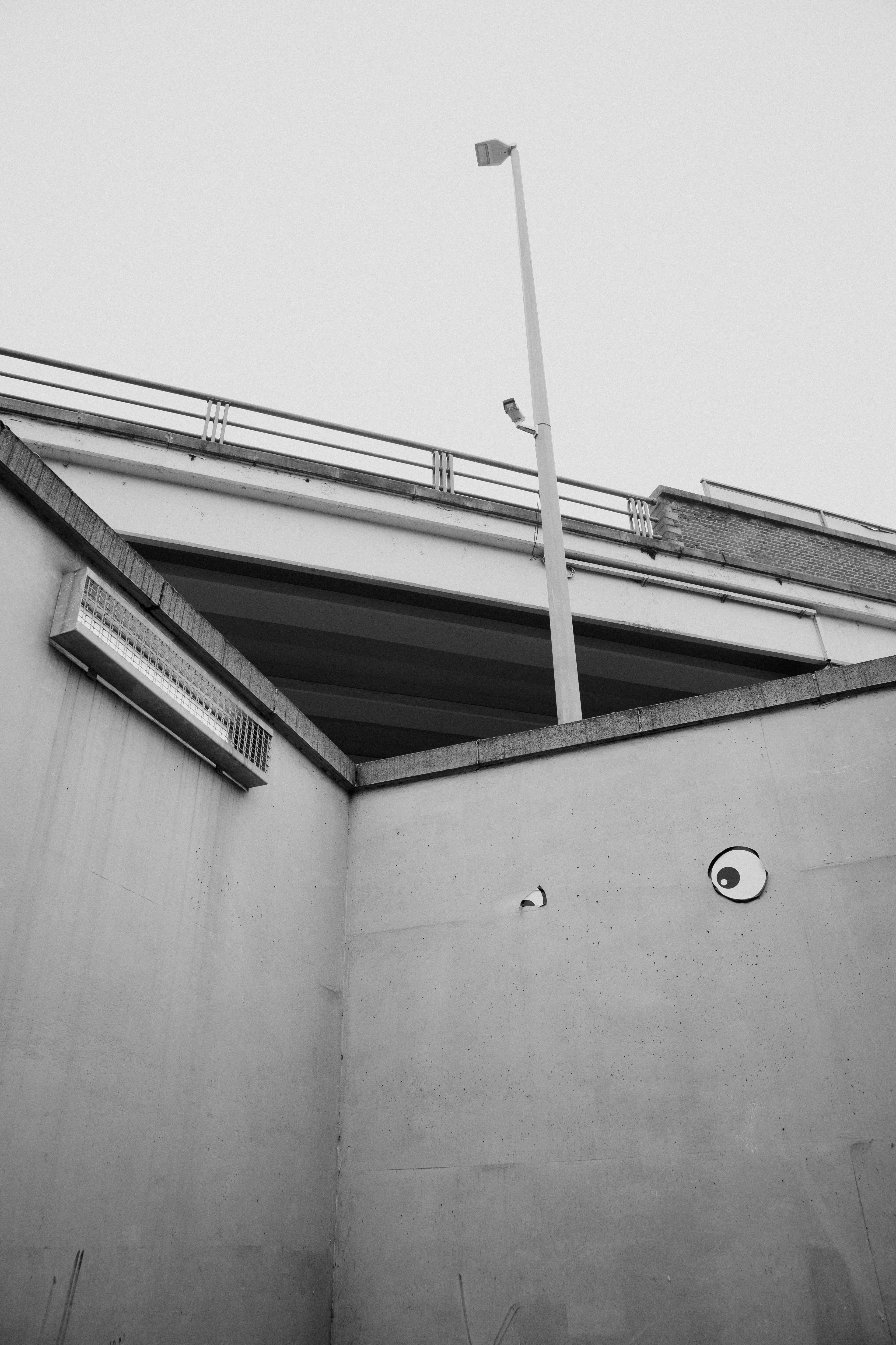 Free stock photo of architectural lines, black and white, camera Stock Photo