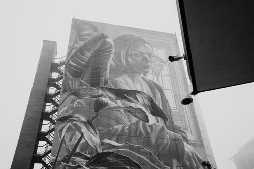 Free stock photo of architectural lines, architecture, artistic graffiti Stock Photo